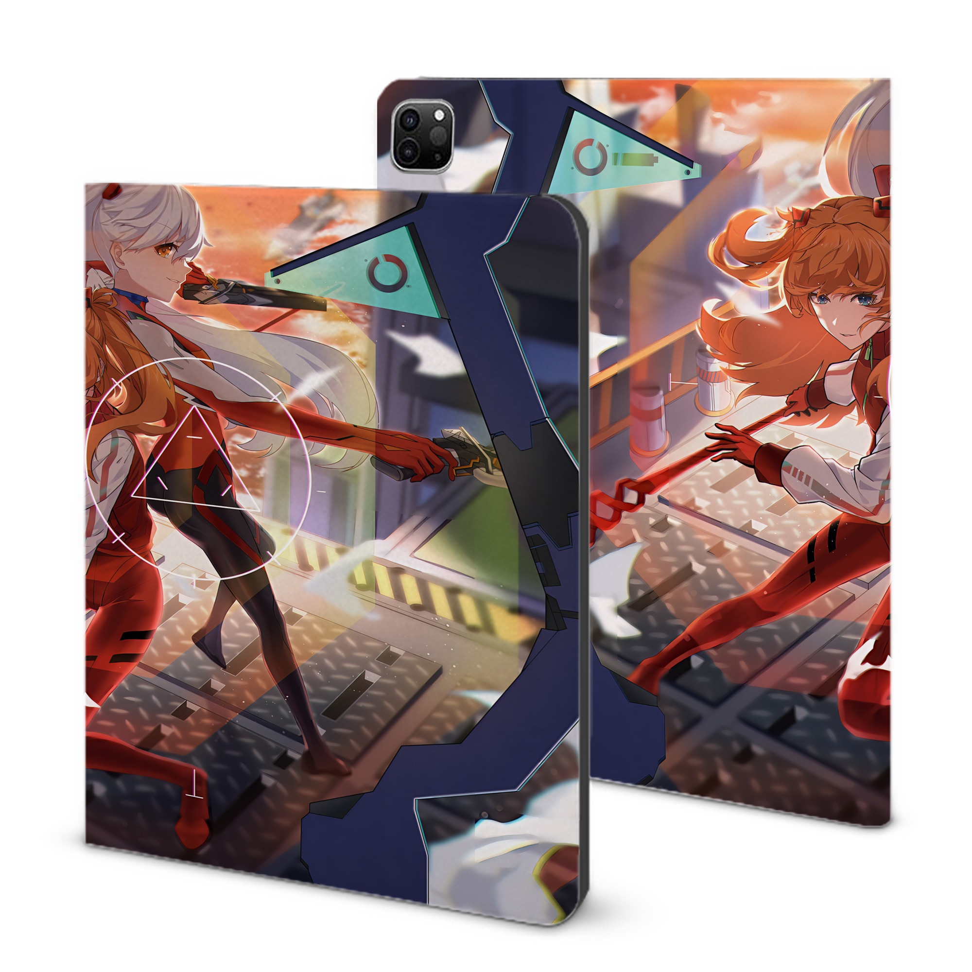 （画像用） EVA 新世紀エヴァンゲリオン IPad ケース ブック型 PUレザー TPU 耐衝撃 軽量 薄型 ペン収納なし 全面保護 IPad 各モデル対応